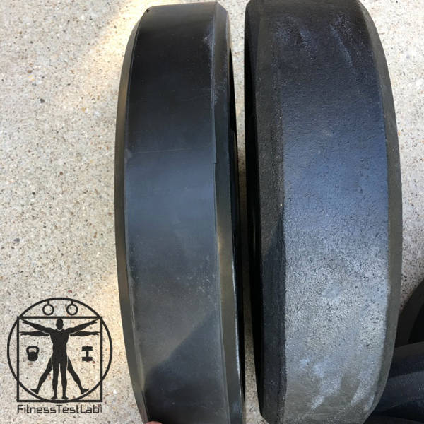 Rogue Hi Temp Bumper Plates Review - 45lb side by side