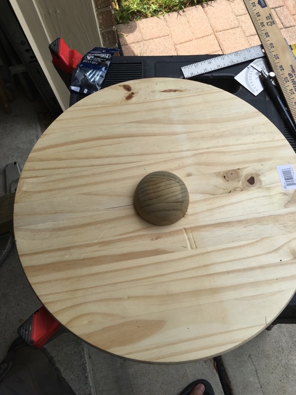 wobble board pine ball top screwed in