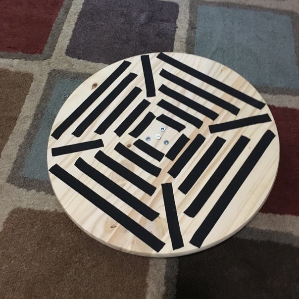 wobble board with tape finish