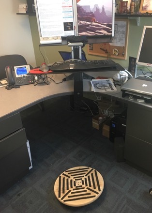 wobble board with standing desk